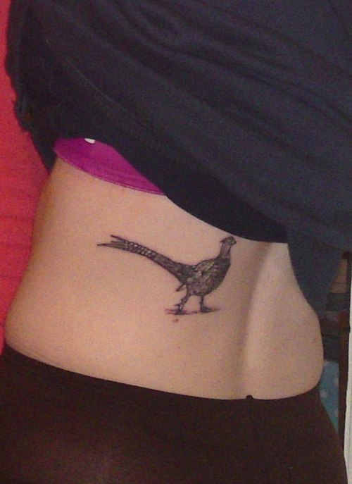 Simple pheasant back tattoo