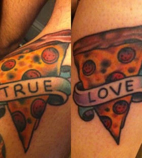 Simple quote and pizza tattoo