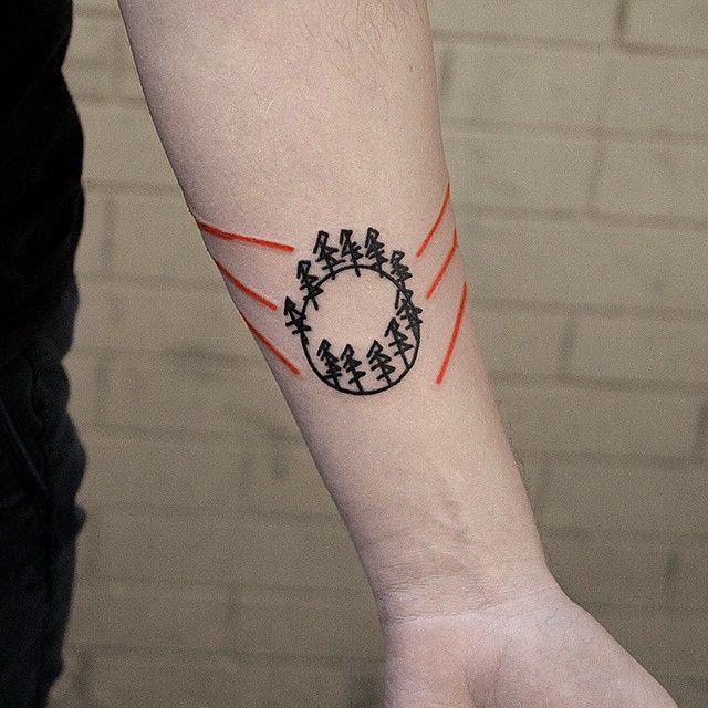 Simple trees tattoo by Dase Roman Sherbakov