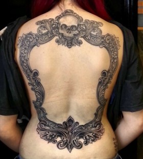 Skeleton frame back tattoo