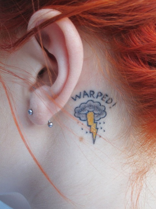 Small lightning bolt tattoo