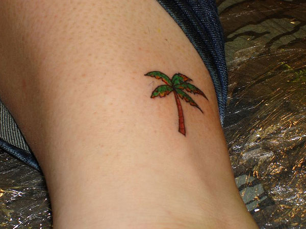 Small palm tree tattoo