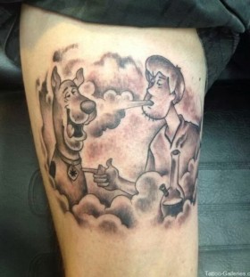 Smoking scooby and shaggy tattoo