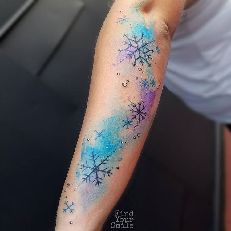 Watercolor Sleeve Tattoos