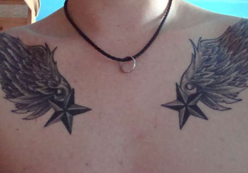 Stars and wings tattoo