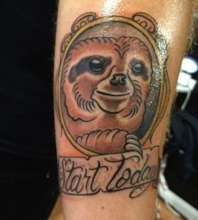 Start today sloth tattoo