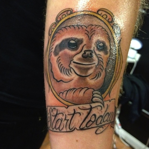 Start today sloth tattoo