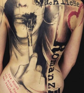 Stunning back tattoo by Florian Karg