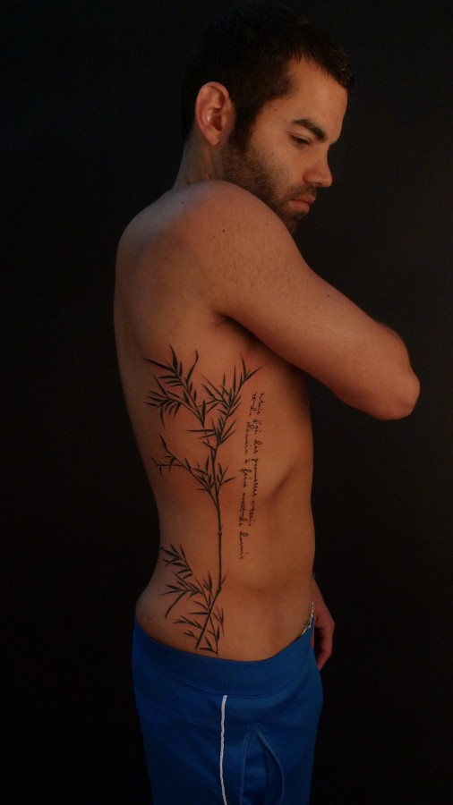 Stunning bamboo side tattoo