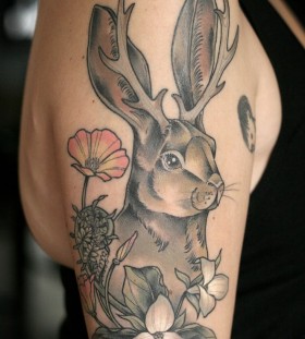 Stunning bunny tattoo by Kirsten Holliday