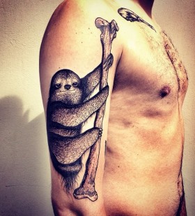 Stunning sloth arm tattoo