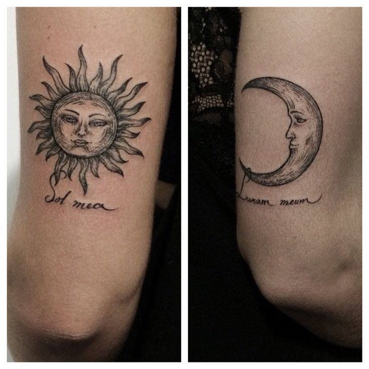 Sun and moon tattoos