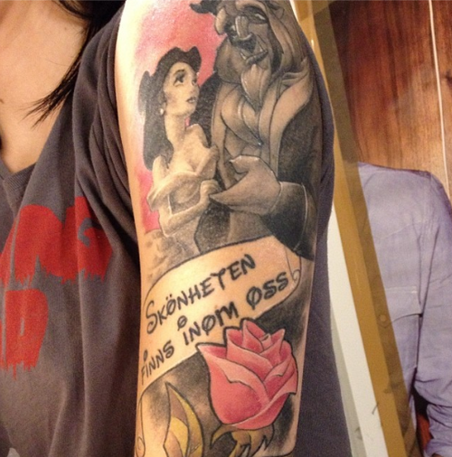 Sweet beauty and the beast tattoo