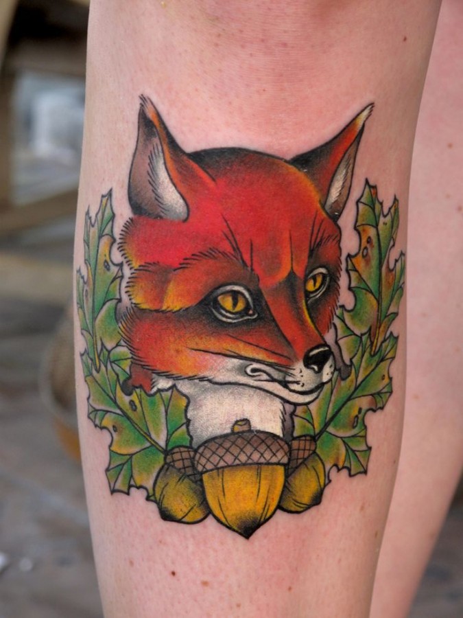 Sweet fox tattoo design