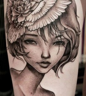 Sweet girl tattoo by Benjamin Laukis