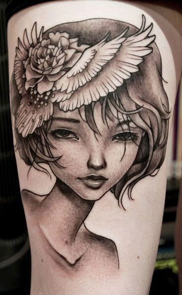 Sweet girl tattoo by Benjamin Laukis