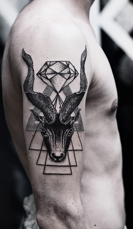 Sweet goat tattoo design