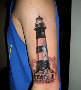 Sweet lighthouse arm tattoo