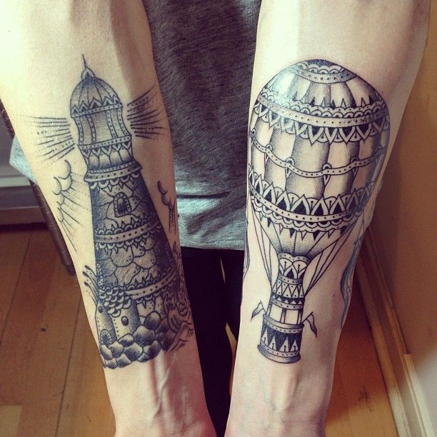 Sweet lighthouse tattoo design