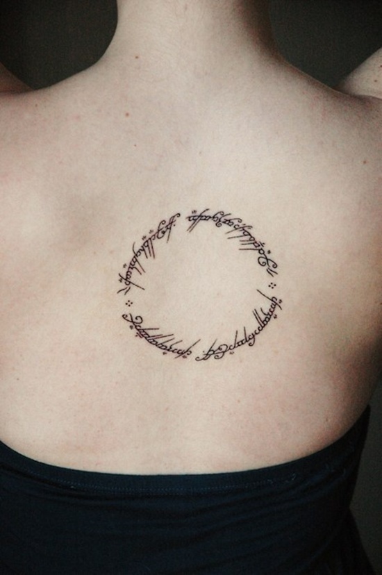 Sweet lord of the rings back tattoo