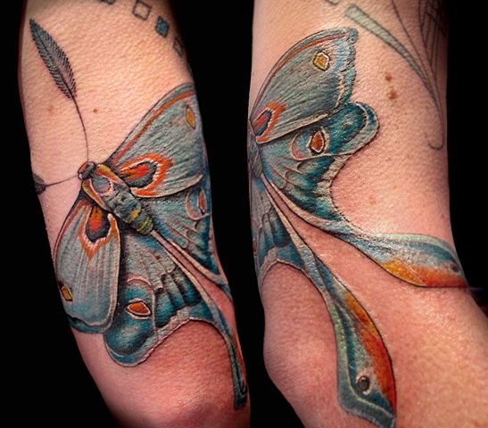 Sweet moth tattoo by Esther Garcia