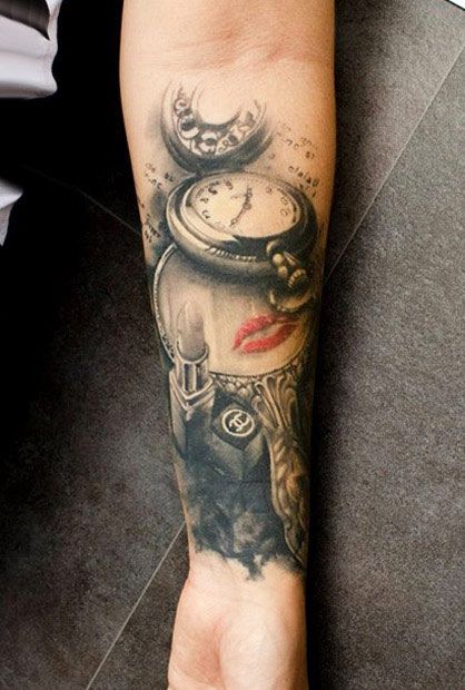 Sweet pocket watch tattoo