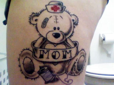 Sweet teddy bear tattoo