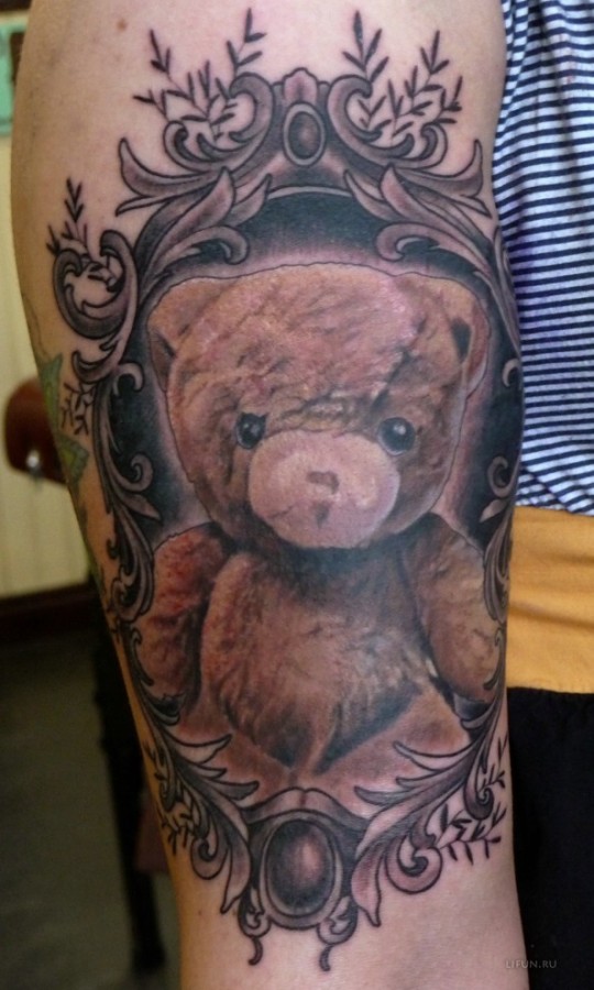 Teddy bear frame tattoo