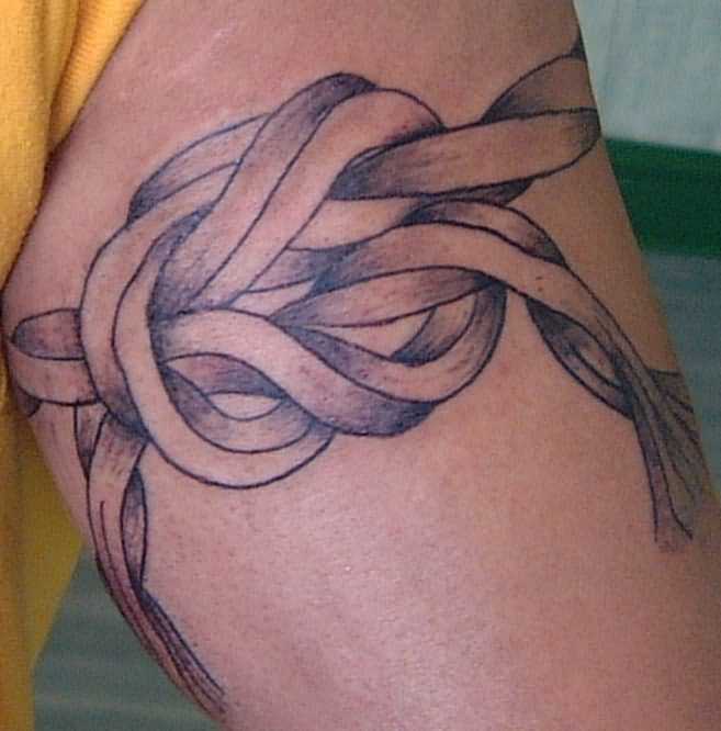 Tied up rope tattoo