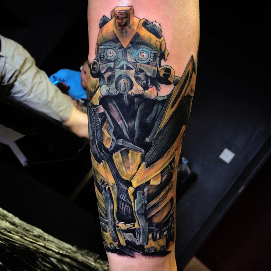 Transformers Bumblebee arm tattoo