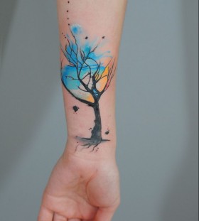 Tree watercolor tattoo Tree watercolor tattoo
