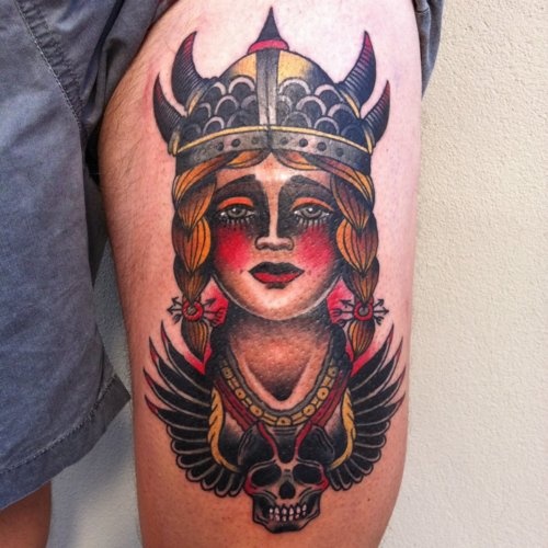 Viking girl tattoo by James McKenna