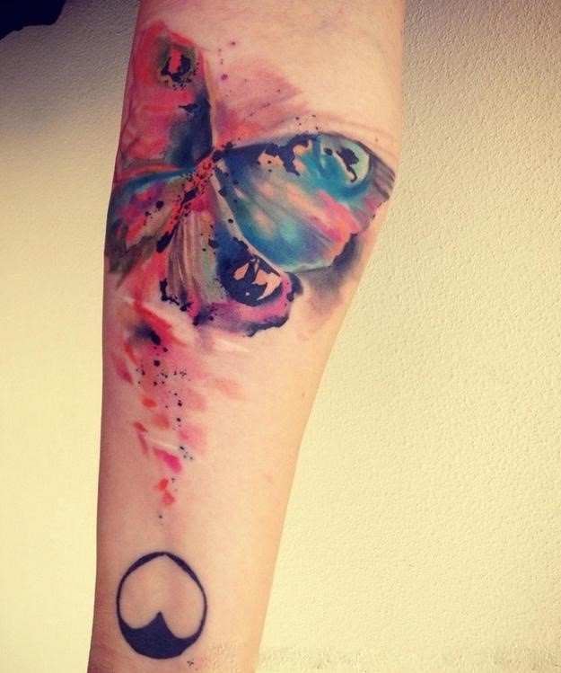 Watercolor butterfly tattoo