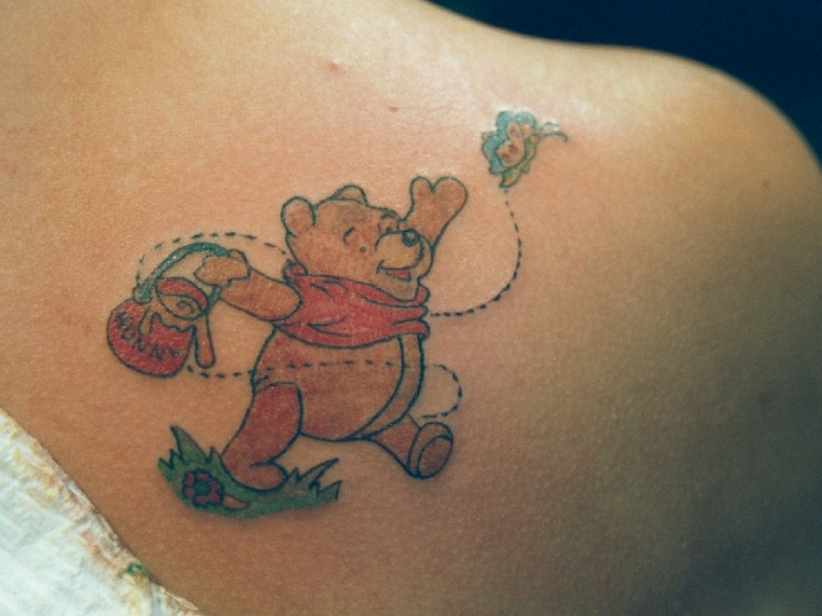 Winnie the pooh and pot tattoo