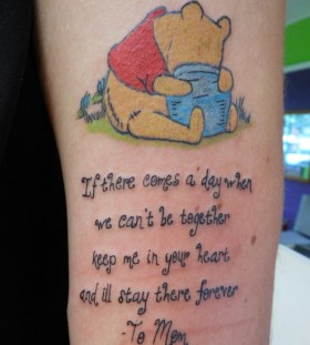 Winnie the pooh and quote tattoo