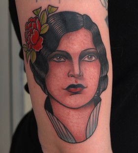 Woman's portrait tattoo