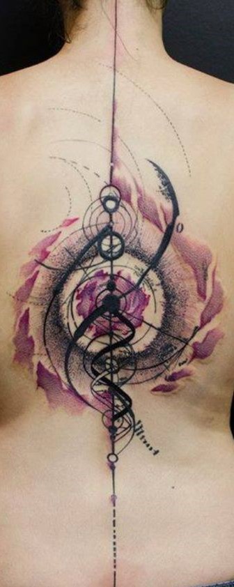 abstract back tattoo