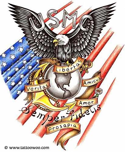 Coloured Air Force Military Tattoos