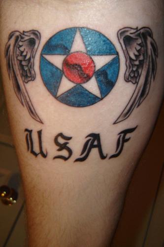 Vintage Modern Air Force Tattoo Design Picture