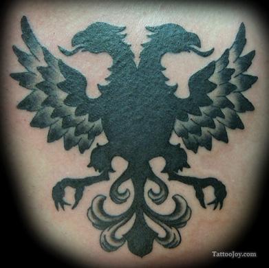 Exceptional Albanian Eagle Back Tattoo