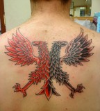 Silhouetted Black Double-headed Eagle Tattoo