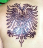 Albanian Two Headed Eagle Demon Face And A Female Spawn