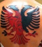 Albanian Eagle Back Tattoo for Men
