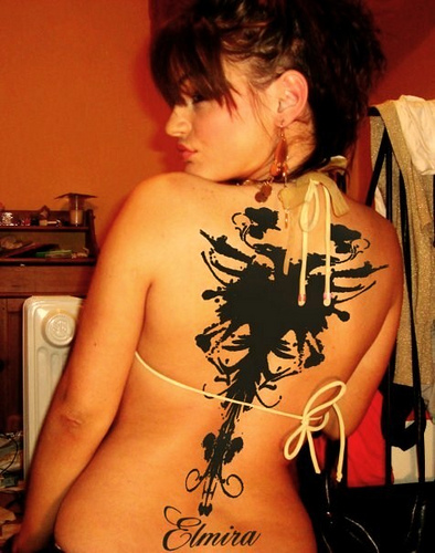 Girl Fashion Albanian Eagle Tattoos