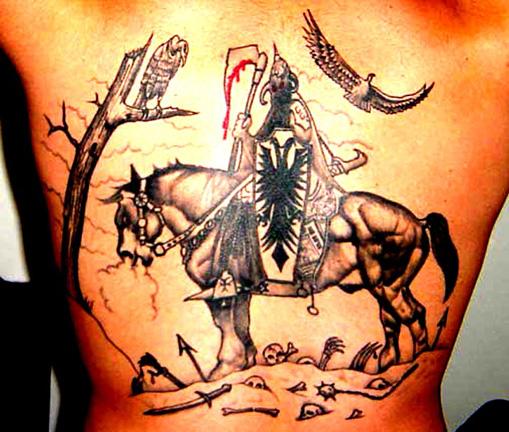 Dashing Albanian Eagle Tattoos with Knight Horse Riding