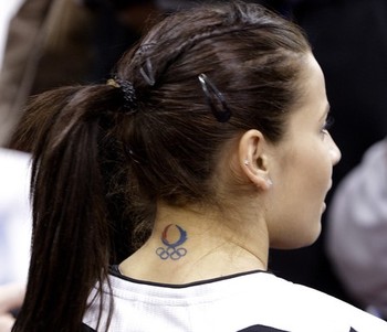 Fancy Alicia Sacramone Tattoo Design On Neck