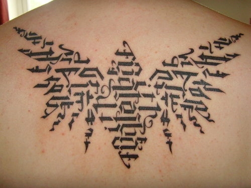 Bug Ambigram Tattoo Design