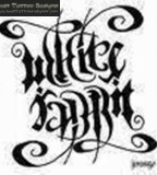 White Rabbit Ambigram Tattoos Design