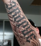 Ambigram Tattoo Full On Arm