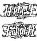 Hope Faith Ambigram Tattoo Sketch Design